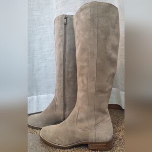 Soul Society Gray Leather Knee High Boots Size 5.5
